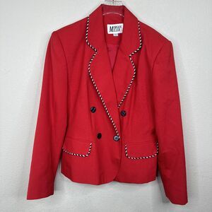 Vintage Dark Cherry‎ Red Blazer Women 10 Preppy Nautical College Retro Statement